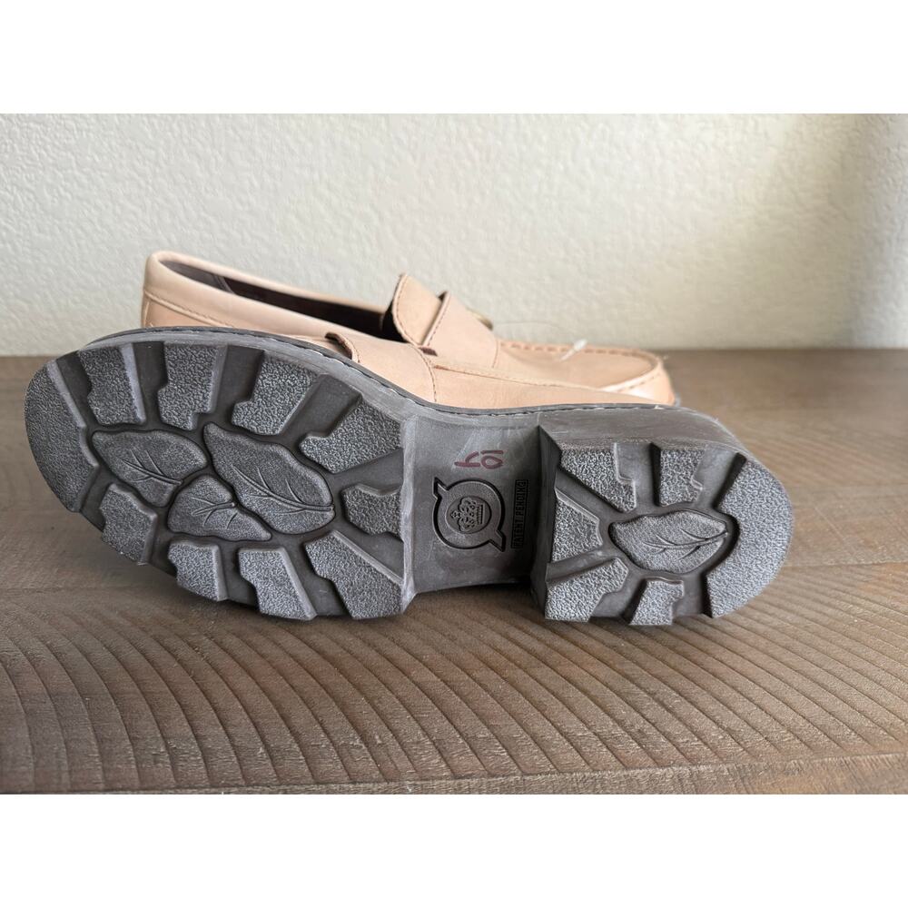 Born Pink-Tan Leather Lug Sole Loafers with Buckle - Picture 8 of 9